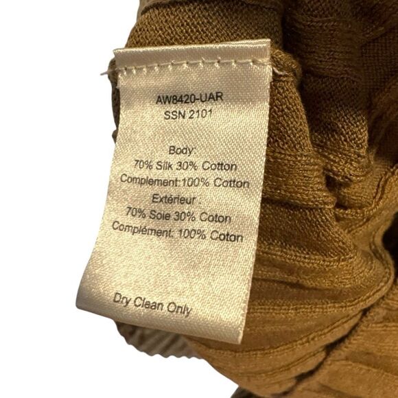 Revolve ATM ANTHONY THOMAS MELILLO Crew Neck Silk Ribbed Sweater in Sahara XL - Picture 8 of 8